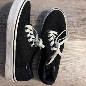 woven dark navy vans